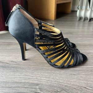 NINE WEST sexy cage satin sandal heels